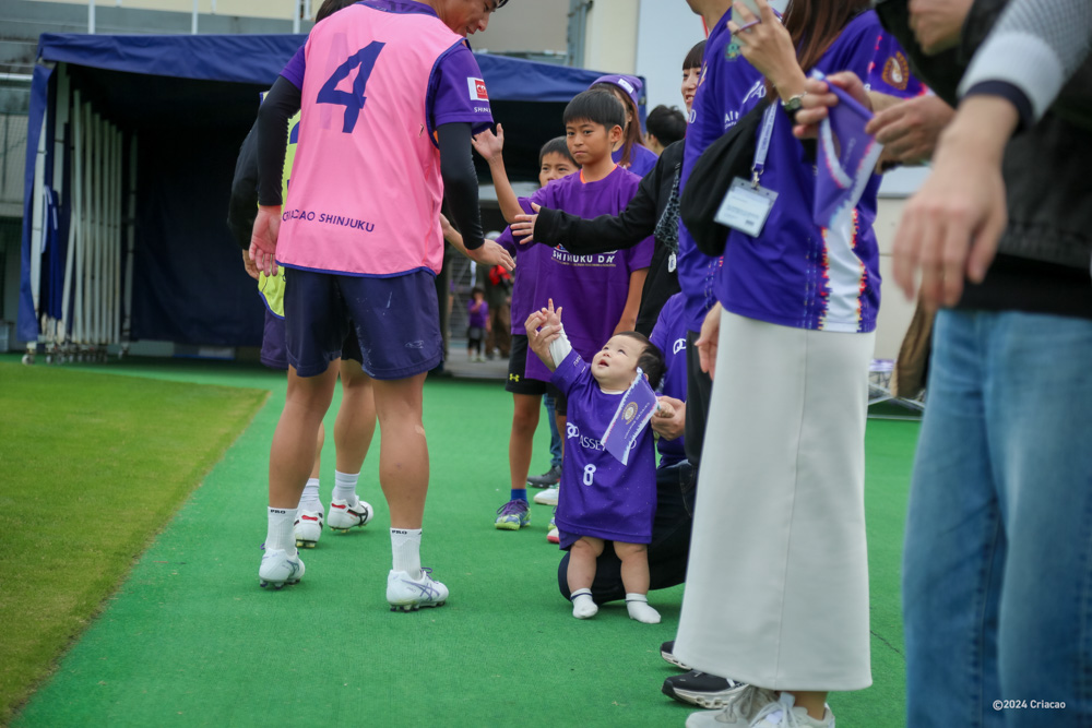 選手とハイタッチ！