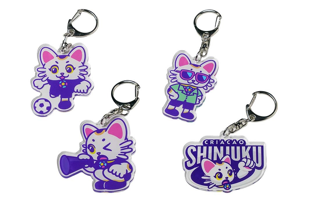【人気】くりあにゃんアクリルキーホルダー（サングラス、サッカー、CRIACAO SHINJUKU、応援） 800円（税込）